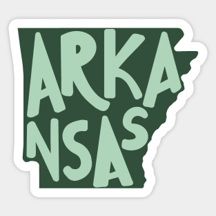 Arkansas Doodle Letters Map Outline-green Sticker